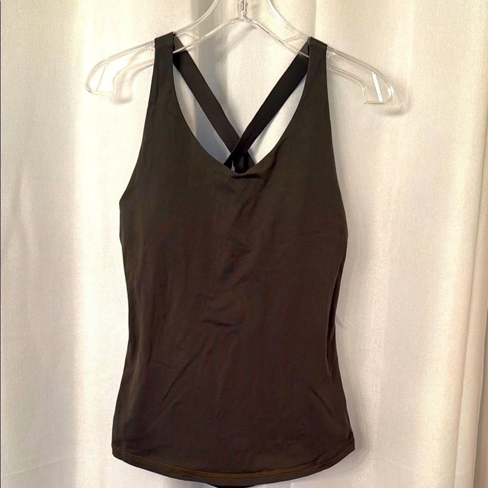 Prana Women's Dark Olive Green Crossback Tank Top